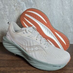 Saucony Triumph 22 Men’s Running Athletic Shoes Size 12.5 White Green PWRRUN